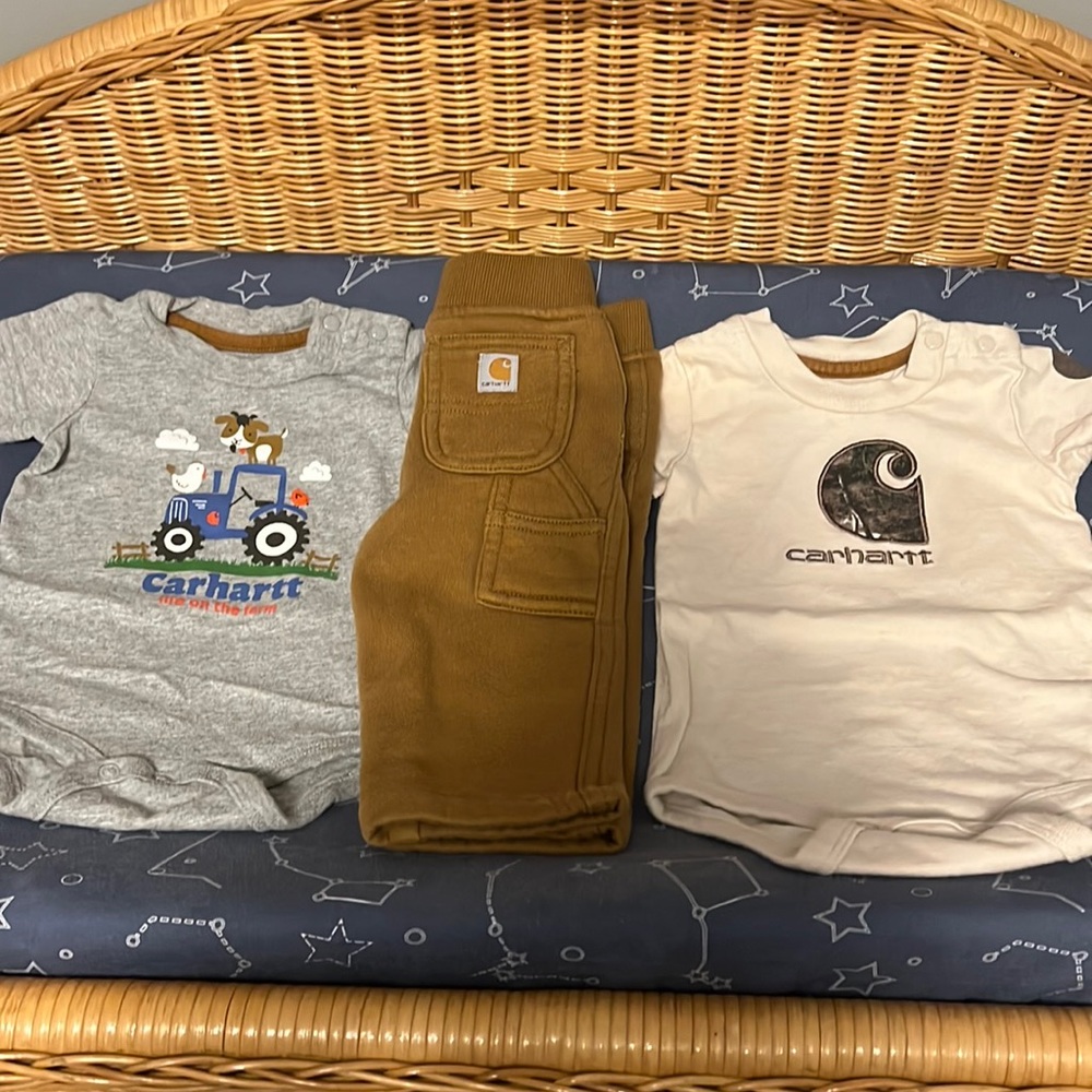 Bundle of Carhart size 6 months two tops and pants